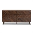 Pemberly Row Mid-Century Walnut Brown Finished Wood 6-Drawer Dresser