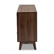 Pemberly Row Mid-Century Walnut Brown Finished Wood 6-Drawer Dresser