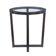 Pemberly Row 3-Piece Wood Coffee & End Table Set with Glass Top in Brown