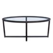 Pemberly Row 3-Piece Wood Coffee & End Table Set with Glass Top in Brown