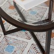 Pemberly Row 3-Piece Wood Coffee & End Table Set with Glass Top in Brown