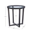 Pemberly Row 3-Piece Wood Coffee & End Table Set with Glass Top in Brown