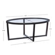 Pemberly Row 3-Piece Wood Coffee & End Table Set with Glass Top in Brown