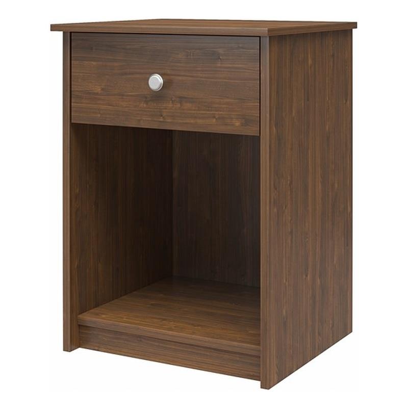 Pemberly Row Transitional Nightstand with Drawer in Walnut Finish