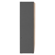 Pemberly Row Double Sliding Door Armoire with Mirror in Dark Gray