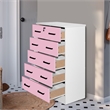 Pemberly Row 5 Drawer Chest Wooden Dresser with Lock in Pink