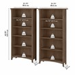Pemberly Row Tall 5 Shelf Bookcase Set of 2 in Ash Brown - Engineered Wood