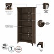 Pemberly Row Tall 5 Shelf Bookcase Set of 2 in Ash Brown - Engineered Wood
