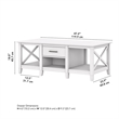 Pemberly Row Mid-Century Engineered Wood Coffee Table with Storage in White