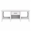 Pemberly Row Mid-Century Engineered Wood Coffee Table with Storage in White