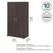 Pemberly Row Tall Linen Cabinet with Doors in Storm Gray - Engineered Wood