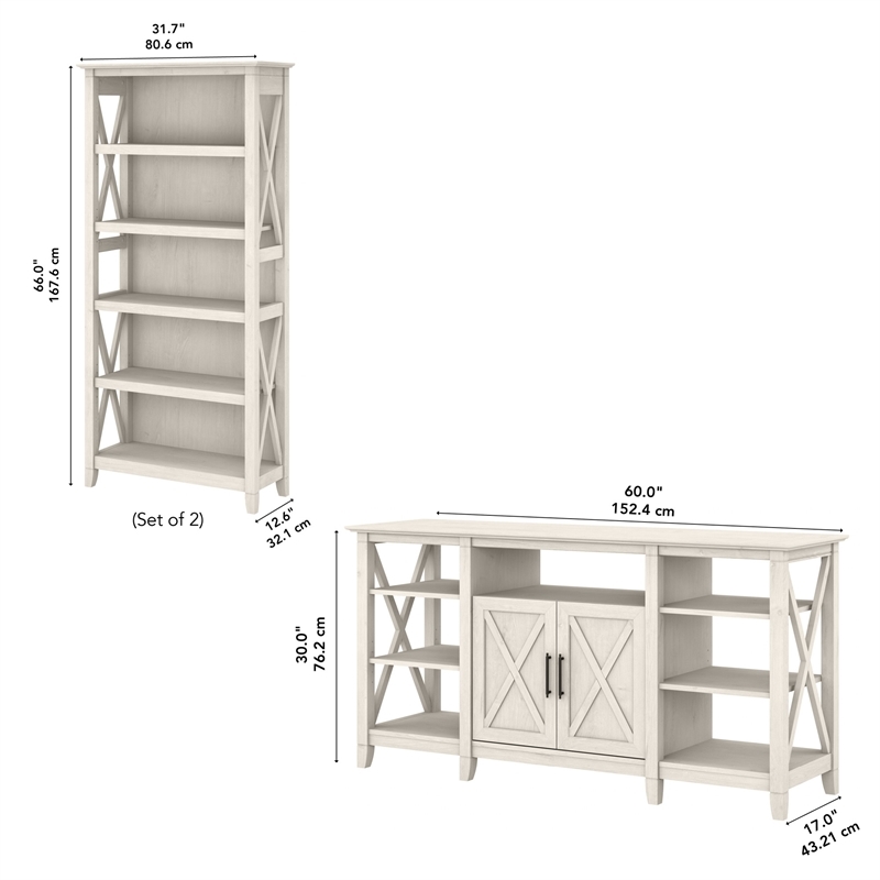 Pemberly Row Wood Tall TV Stand for TVs up to 65