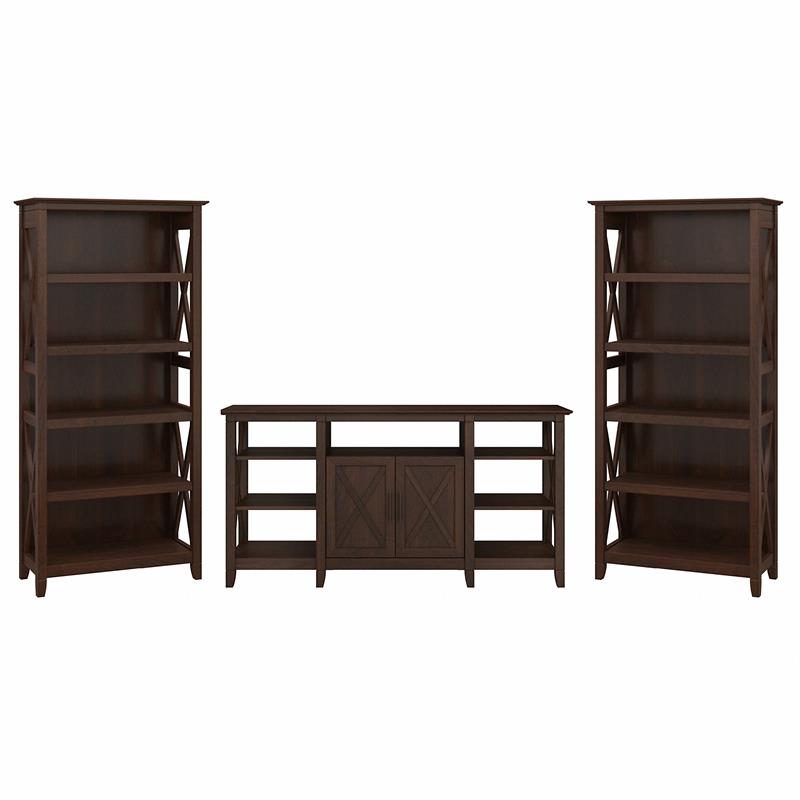 Pemberly Row Wood Tall TV Stand for TVs up to 65