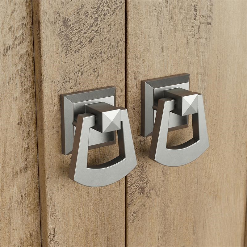 Pemberly Row Engineered Wood Kitchen Pantry Cabinet with Doors in Reclaimed Pine