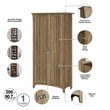 Pemberly Row Engineered Wood Kitchen Pantry Cabinet with Doors in Reclaimed Pine
