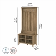 Pemberly Row Engineered Wood Hall Tree with Shoe Storage Bench in Reclaimed Pine