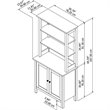 Pemberly Row Modern Furniture 5 Shelf Bookcase with Doors in White
