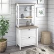 Pemberly Row Modern Furniture Bookcase with Drawers in White