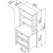 Pemberly Row Modern Furniture Bookcase with Drawers in White