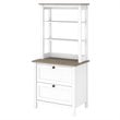 Pemberly Row Modern Furniture Bookcase with Drawers in White