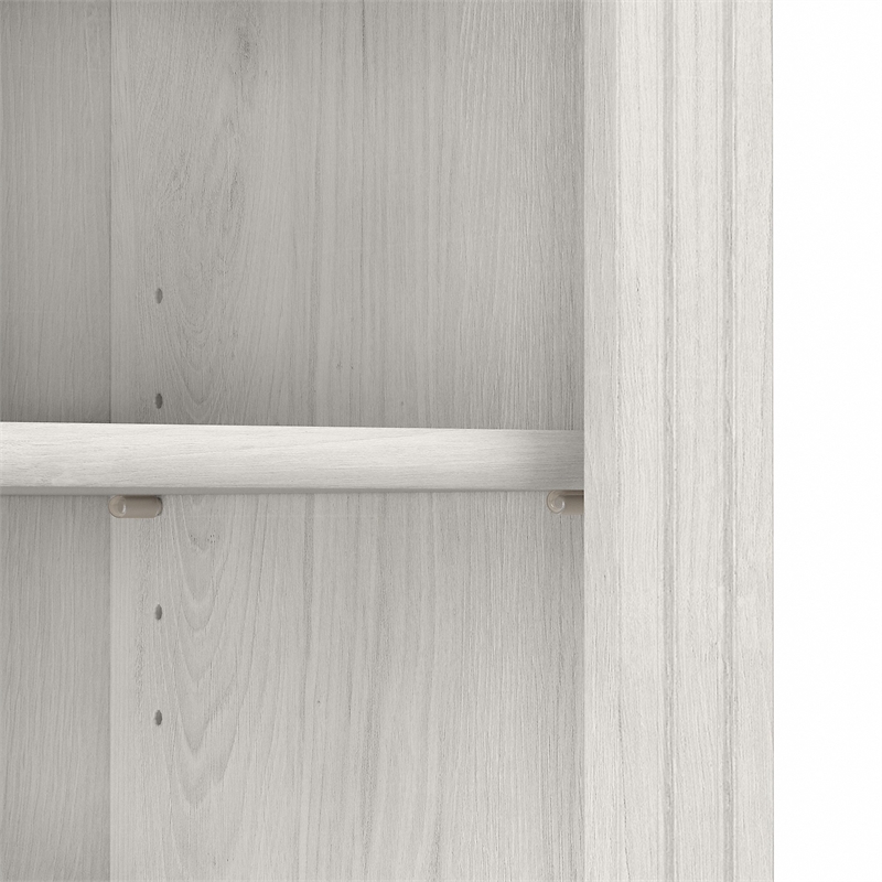 Pemberly Row Engineered Wood Tall 5 Shelf Bookcase - Set of 2 in Linen White Oak