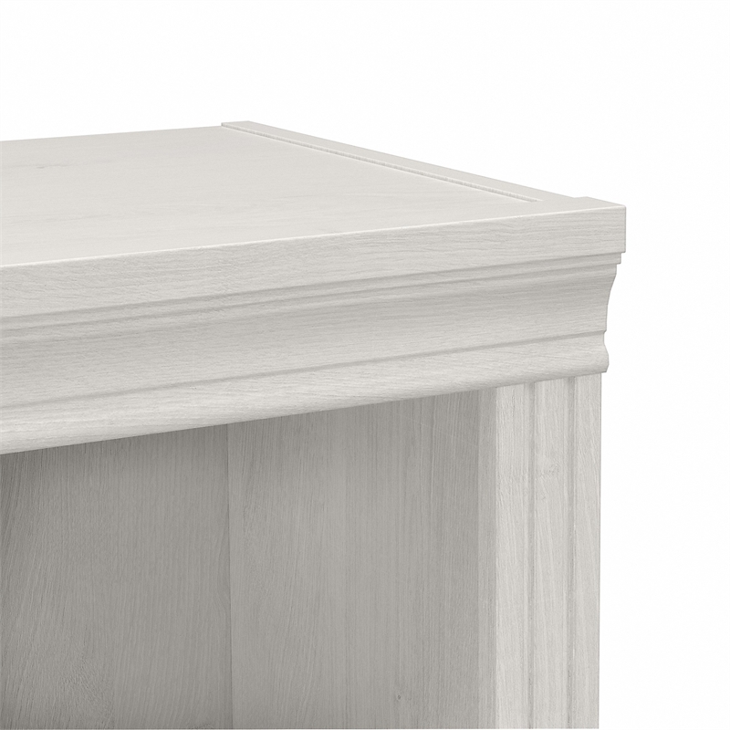Pemberly Row Engineered Wood Tall 5 Shelf Bookcase - Set of 2 in Linen White Oak