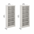 Pemberly Row Engineered Wood Tall 5 Shelf Bookcase - Set of 2 in Linen White Oak