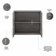 Pemberly Row Engineered Wood Laundry Room Wall Cabinet w/ Doors in Platinum Gray