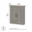 Pemberly Row Engineered Wood Bathroom Wall Cabinet with Doors in Driftwood Gray