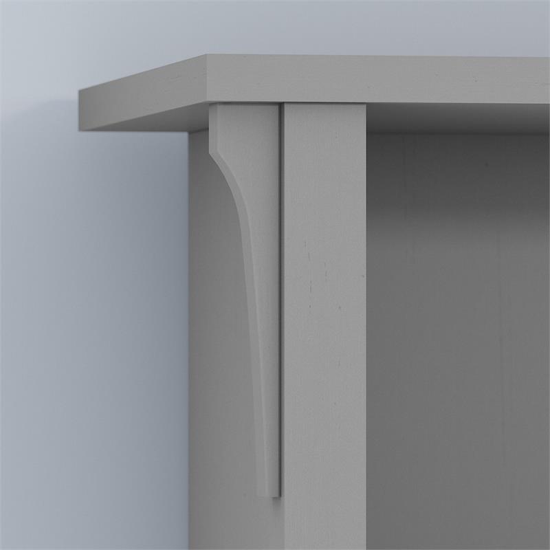 Pemberly Row Engineered Wood Hall Tree with Shoe Storage Bench in Cape Cod Gray