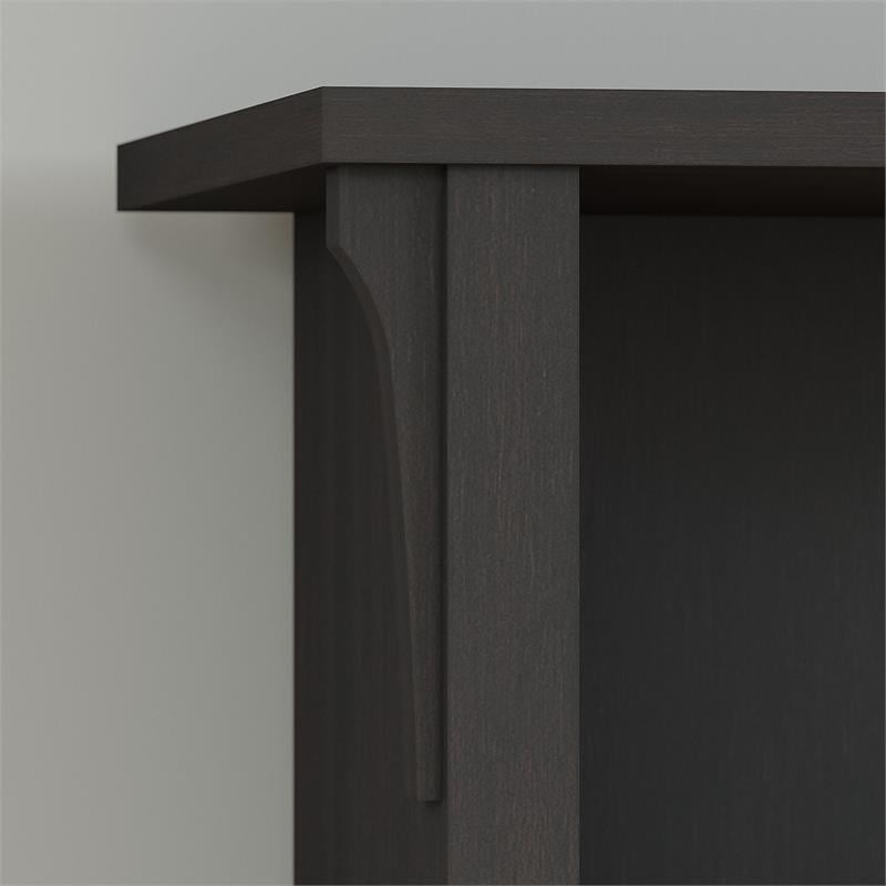 Pemberly Row Engineered Wood Hall Tree with Shoe Storage Bench in Vintage Black