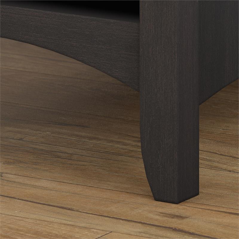 Pemberly Row Engineered Wood Hall Tree with Shoe Storage Bench in Vintage Black
