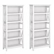 Pemberly Row 5 Shelf Bookcase Set in Pure White Oak - Engineered Wood