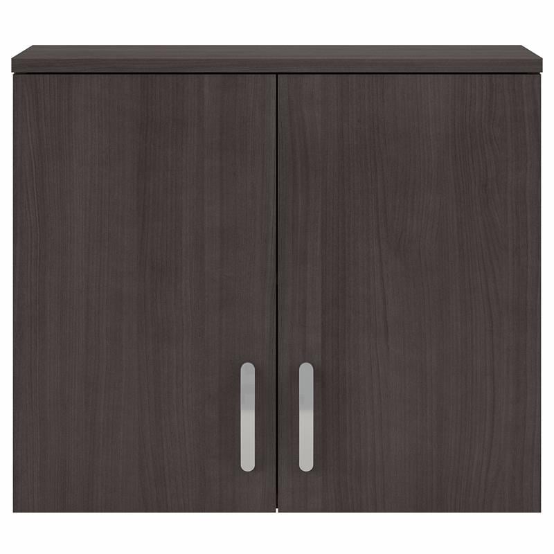 Pemberly Row Engineered Wood Laundry Room Wall Cabinet with Doors in Storm Gray