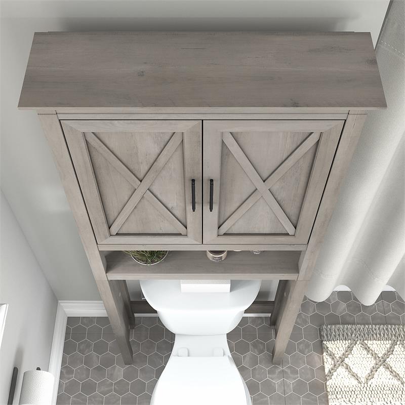 Pemberly Row Over The Toilet Storage Cabinet in Driftwood Gray - Engineered Wood