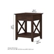 Pemberly Row Farmhouse Engineered Wood End Table with Storage in Cherry