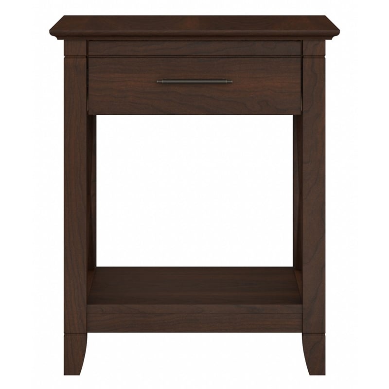 Pemberly Row Farmhouse Engineered Wood End Table with Storage in Cherry