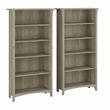Pemberly Row Tall 5 Shelf Bookcase Set of 2 in Driftwood Gray - Engineered Wood