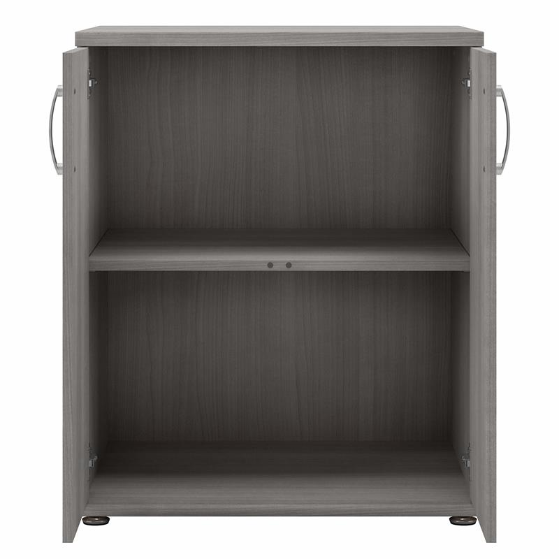 Pemberly Row Laundry Room Cabinet with Doors in Platinum Gray - Engineered Wood