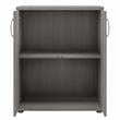 Pemberly Row Laundry Room Cabinet with Doors in Platinum Gray - Engineered Wood