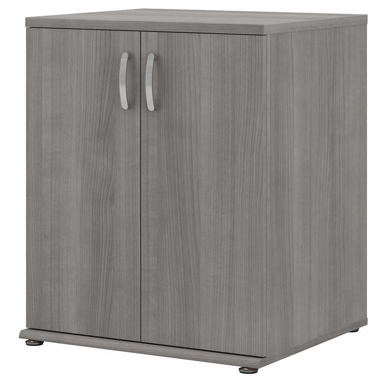 Pemberly Row Laundry Room Cabinet with Doors in Platinum Gray - Engineered Wood