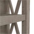 Pemberly Row 5 Shelves Wood Bookcase Set with X Pattern in Washed Gray