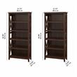 Pemberly Row 5 Shelves Engineered Wood Bookcase Set in Bing Cherry