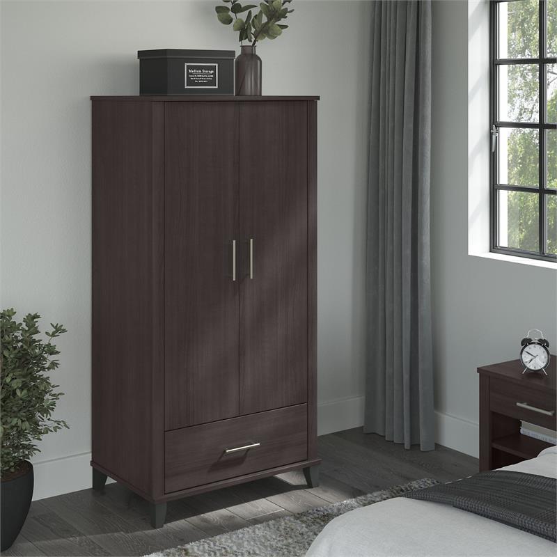 Pemberly Row Large Armoire Cabinet in Storm Gray - Engineered Wood