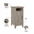Pemberly Row End Table with Door in Washed Gray - Engineered Wood