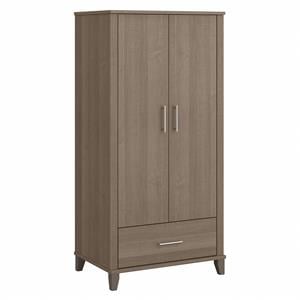 Pemberly Row Large Armoire Cabinet in Ash Gray - Engineered Wood
