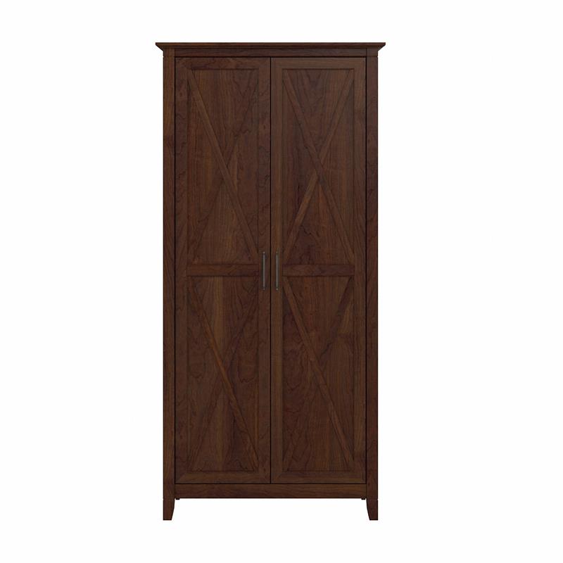 Pemberly Row Kitchen Pantry Cabinet in Cherry - Engineered Wood