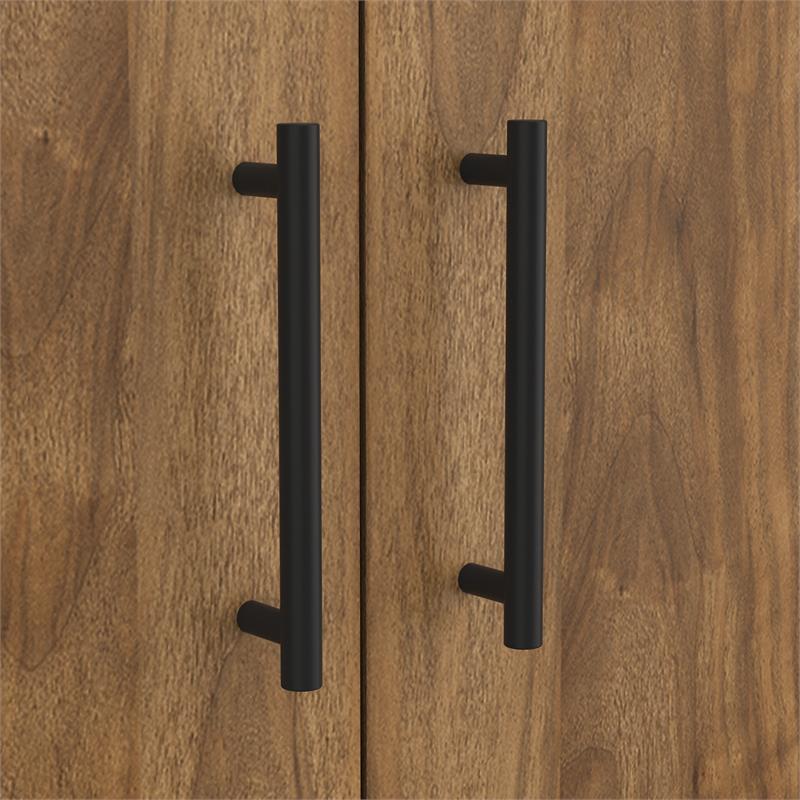 Pemberly Row Tall Storage Cabinet with Doors in Fresh Walnut - Engineered Wood