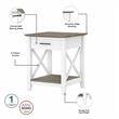 Pemberly Row Coffee Table with End Tables in White and Gray - Engineered Wood