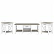 Pemberly Row Coffee Table with End Tables in White and Gray - Engineered Wood